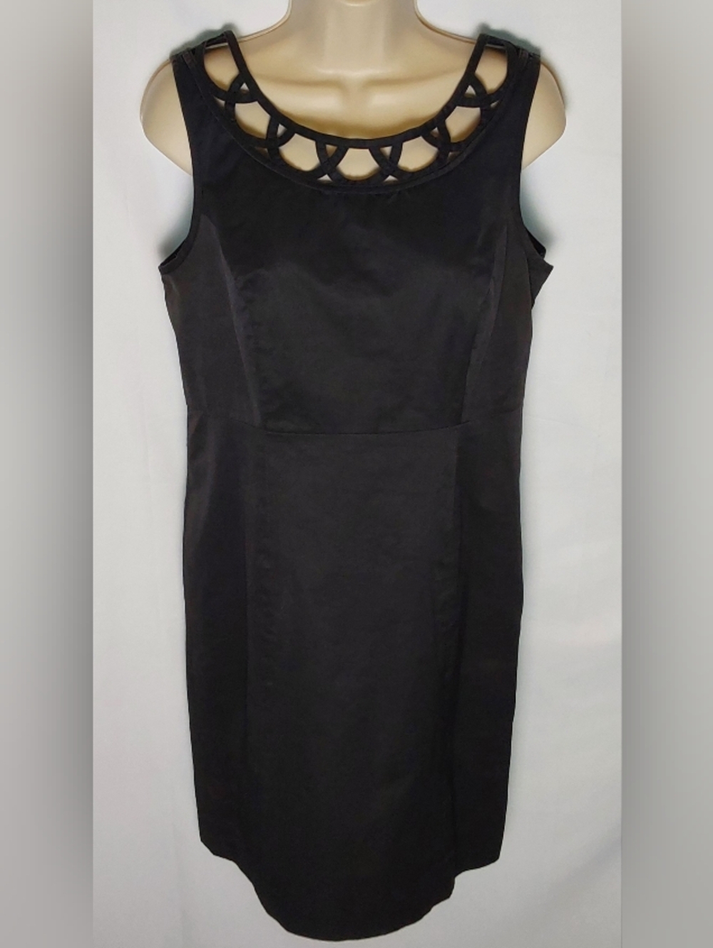 Merona Black Sleeveless Midi Dress with Decorative Scoop Cutouts